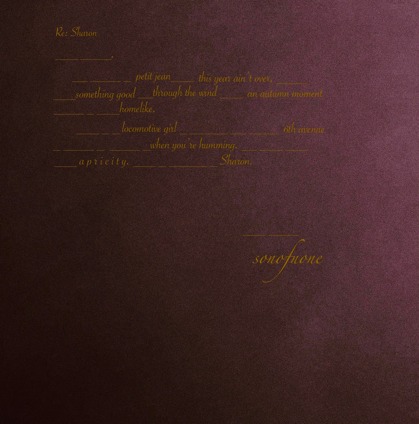 Re: Sharon 180g Vinyl LP