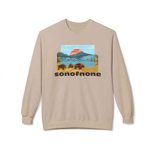 Desert Sunrise Long Sleeve Sweatshirt (Tan/Purple)