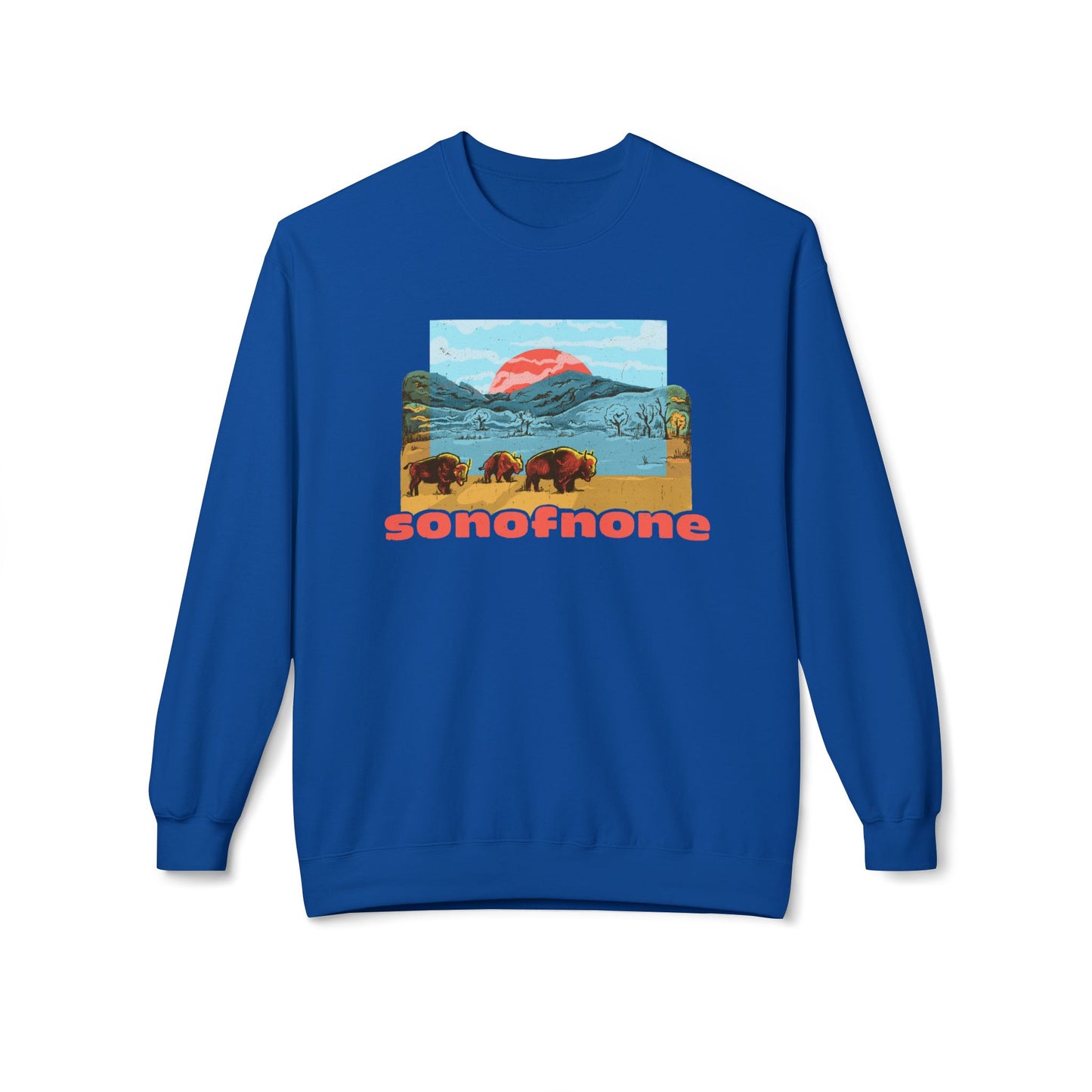 Desert Sunrise Long Sleeve Sweatshirt (Green/Blue)